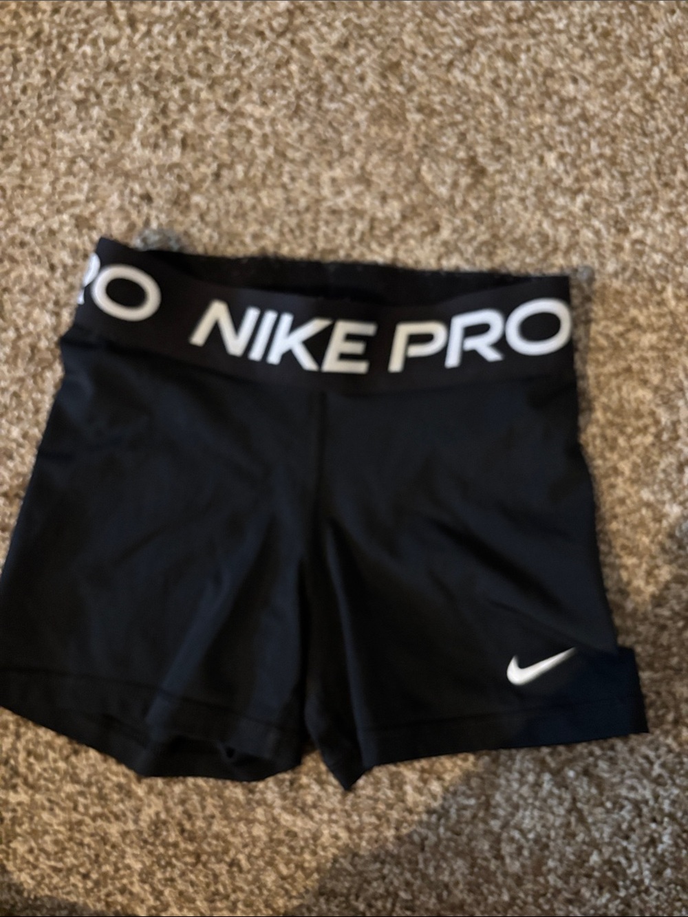 Nike Black Women’s Training Compression Shorts with White Swoosh